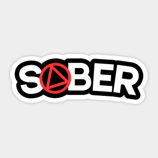 Sober With Red AA Symbol Sticker